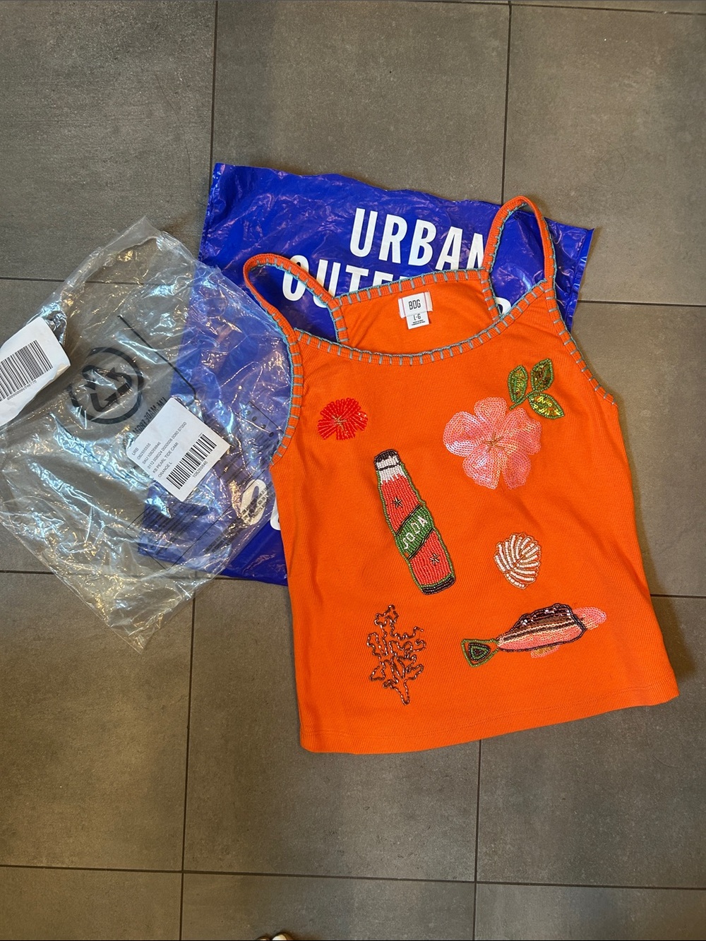 Urban Outfitters Sequined Racer Back Tank Top - Picture 13 of 14